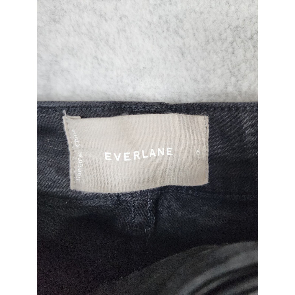 Everlane Women's Black Cropped Straight Regular Denim Jean Size‎ 6 High Waisted - Picture 10 of 11